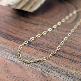 Chaine petite maille trombone 32 po doré