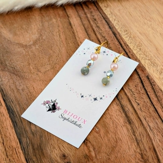 Collier douceur lilas et menthe