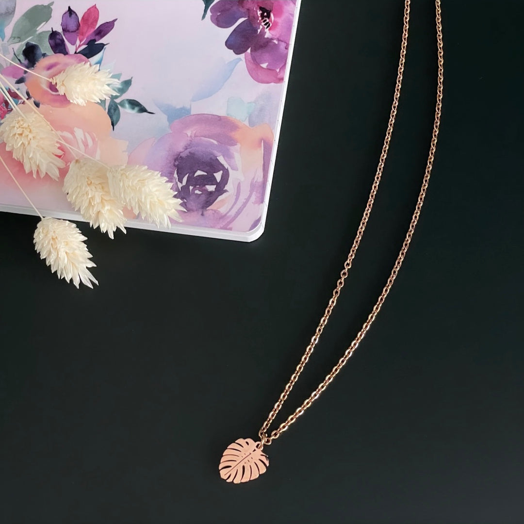 Collier Monstera RoseGold