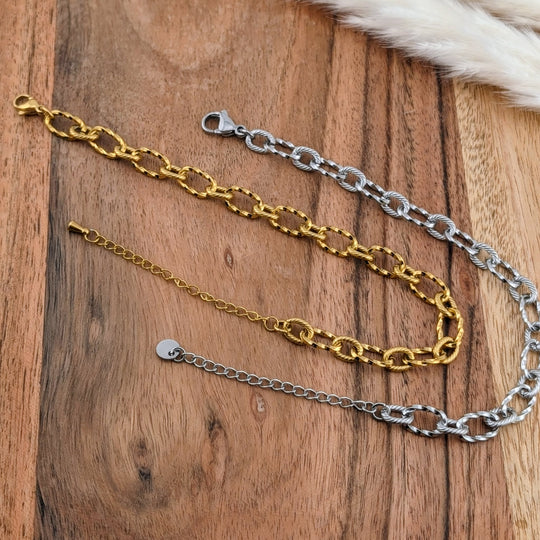 Chaine de bracelet de style audacieuse doré ou argenté