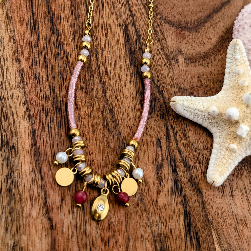 Collier La bohémienne rose