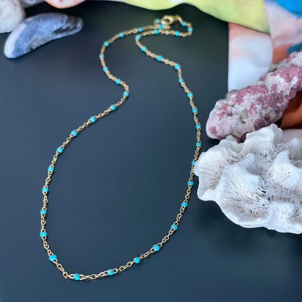 Collier La Délicate Turquoise & Doré