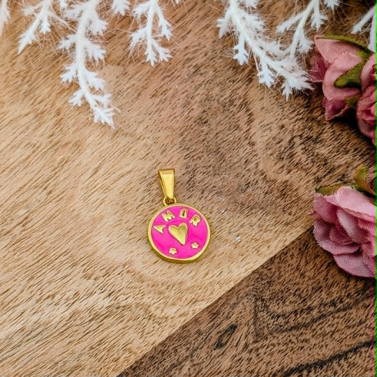 Breloque amor fuschia