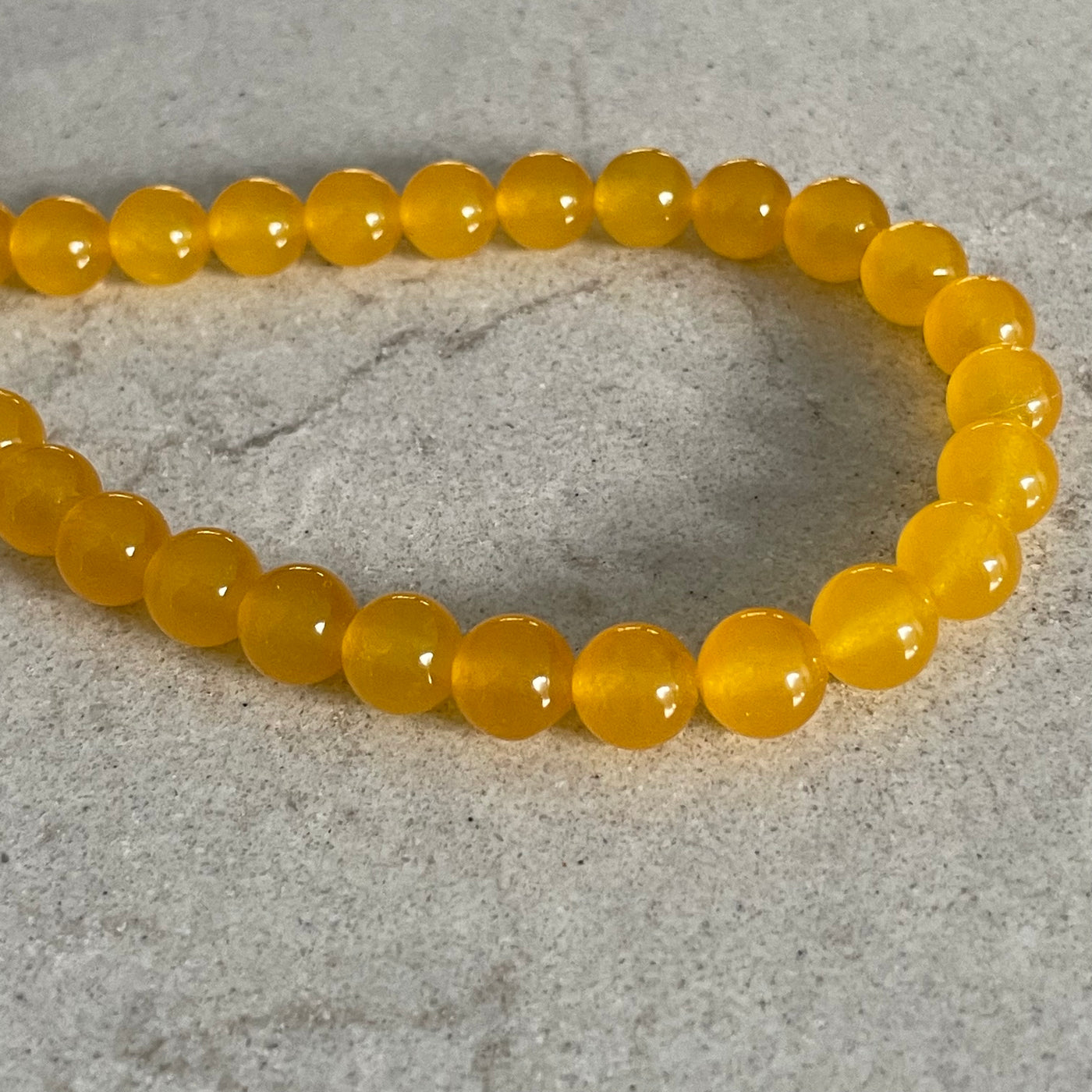 Corde de Jade jaune soleil 8 mm