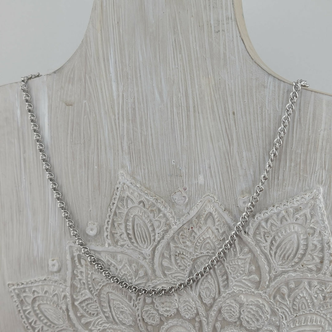 Chaine moyenne maillon infini or ou argent en acier inoxydable 18 ou 20 po