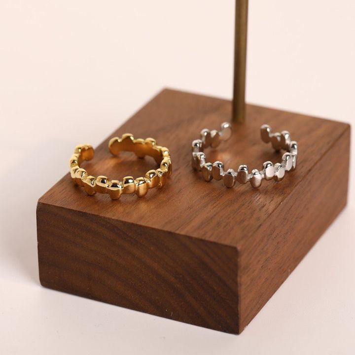 Bague les petits galets or ou argent en inox