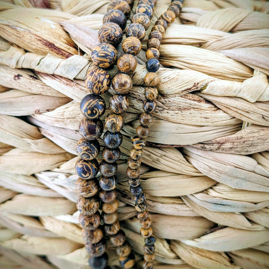 Corde de jaspe chêne mat 4, 6 ou 8mm