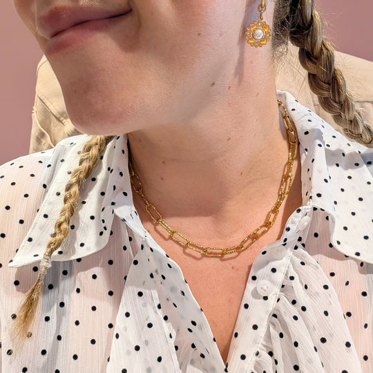 Grande chaîne trombone texturé avec fermoir régulier ou incognito de couleur au choix
