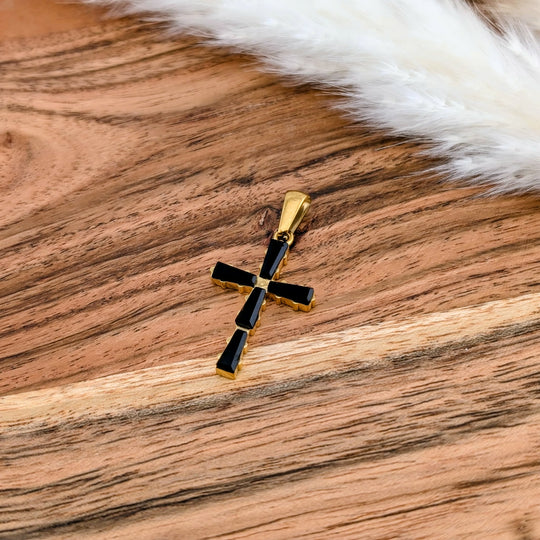 Croix avec brillant noire