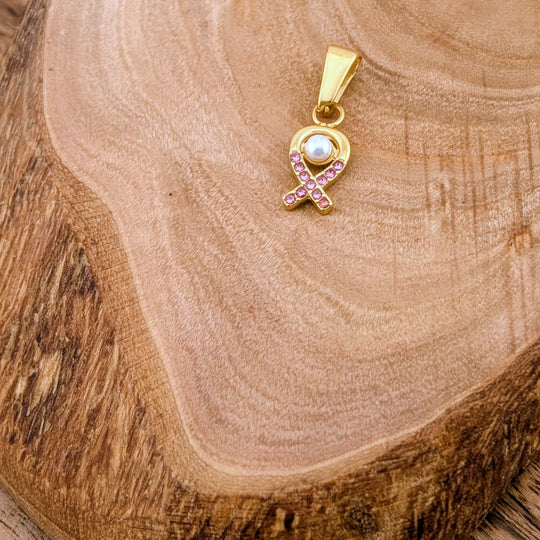 Médaillon ruban rose