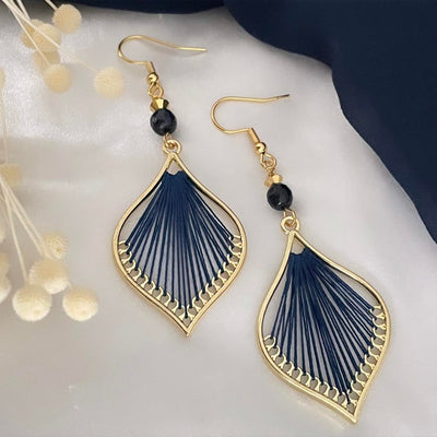 Petite Arielle navy and gold earrings