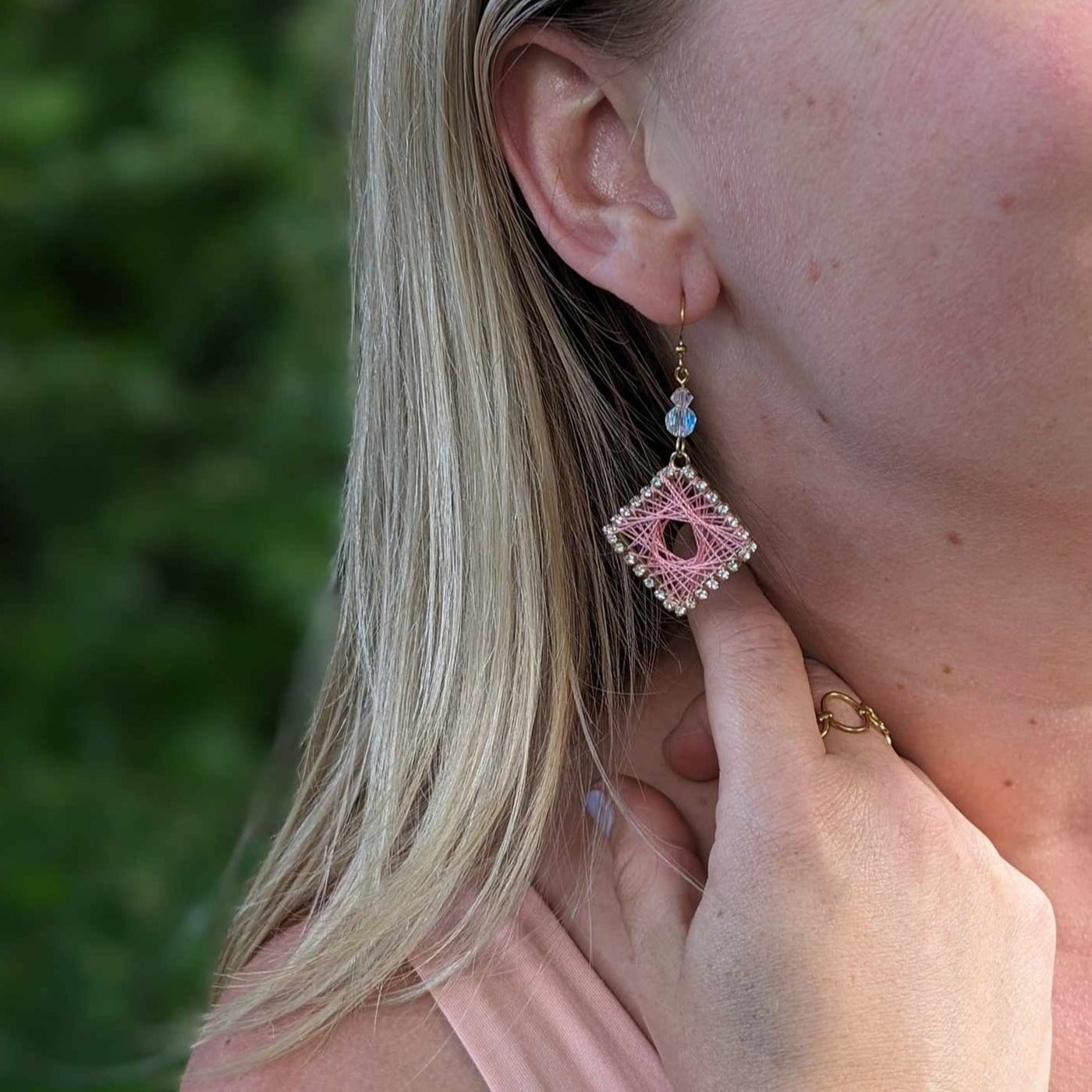 Petite Arielle pink earrings