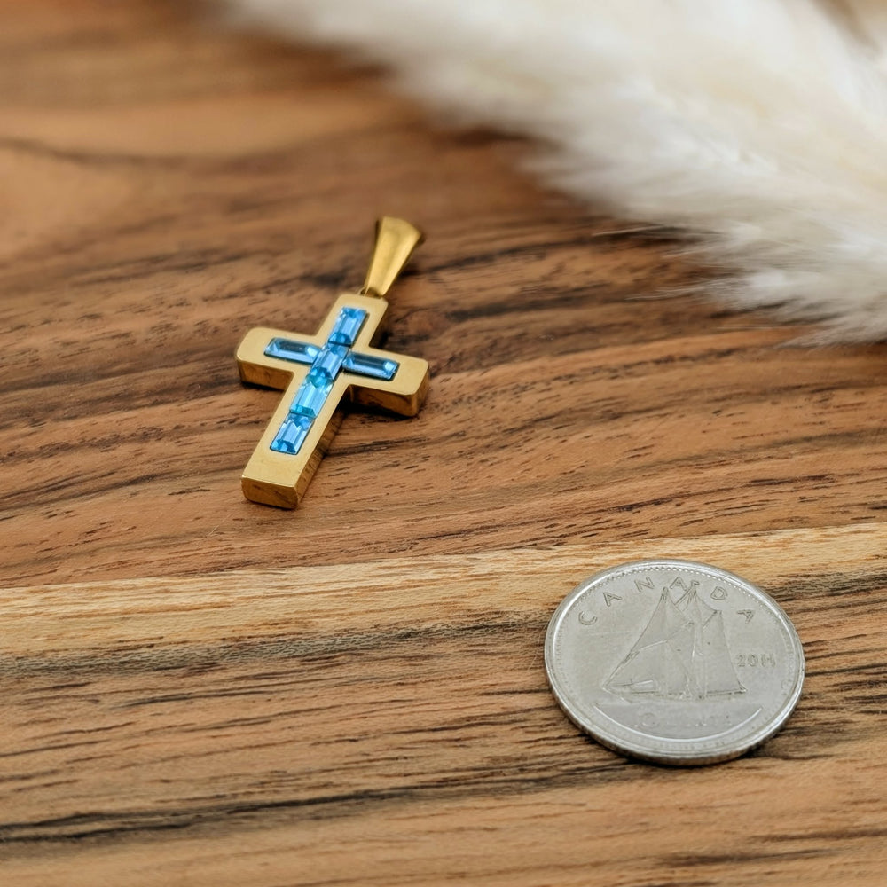 Croix bleu et doré