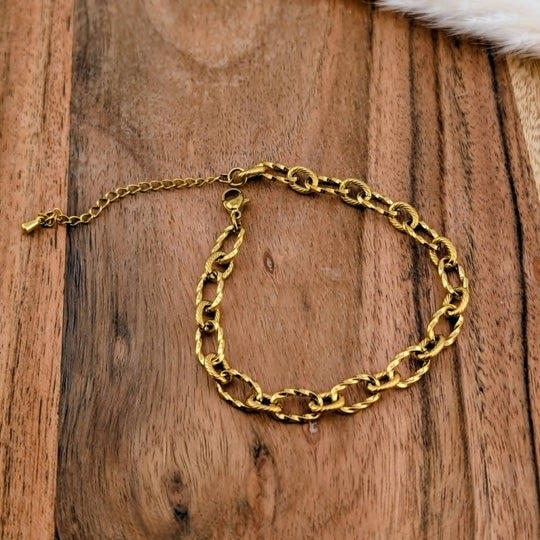 Chaine de bracelet de style audacieuse doré ou argenté