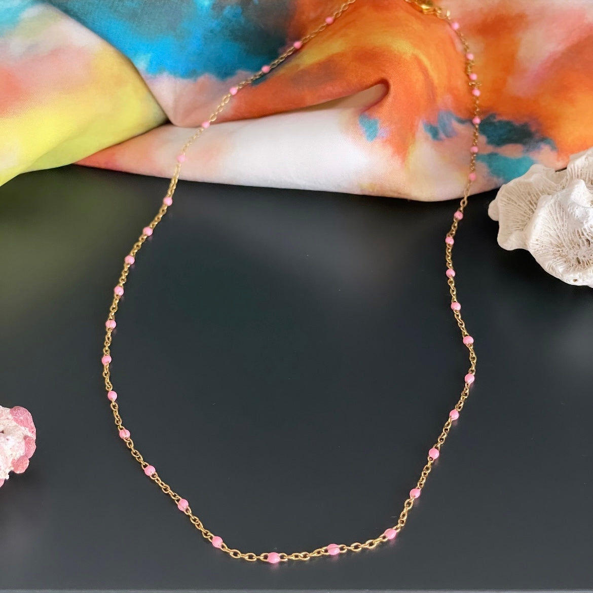 Collier La Délicate Rose & Doré