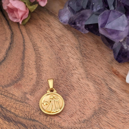Breloque de signe astrologique et constellation double face
