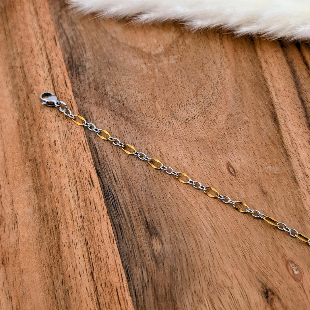 Chaine de bracelet deux couleurs avec petites ou grandes mailles