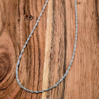 Chaine torsadé brillante 18 po argent