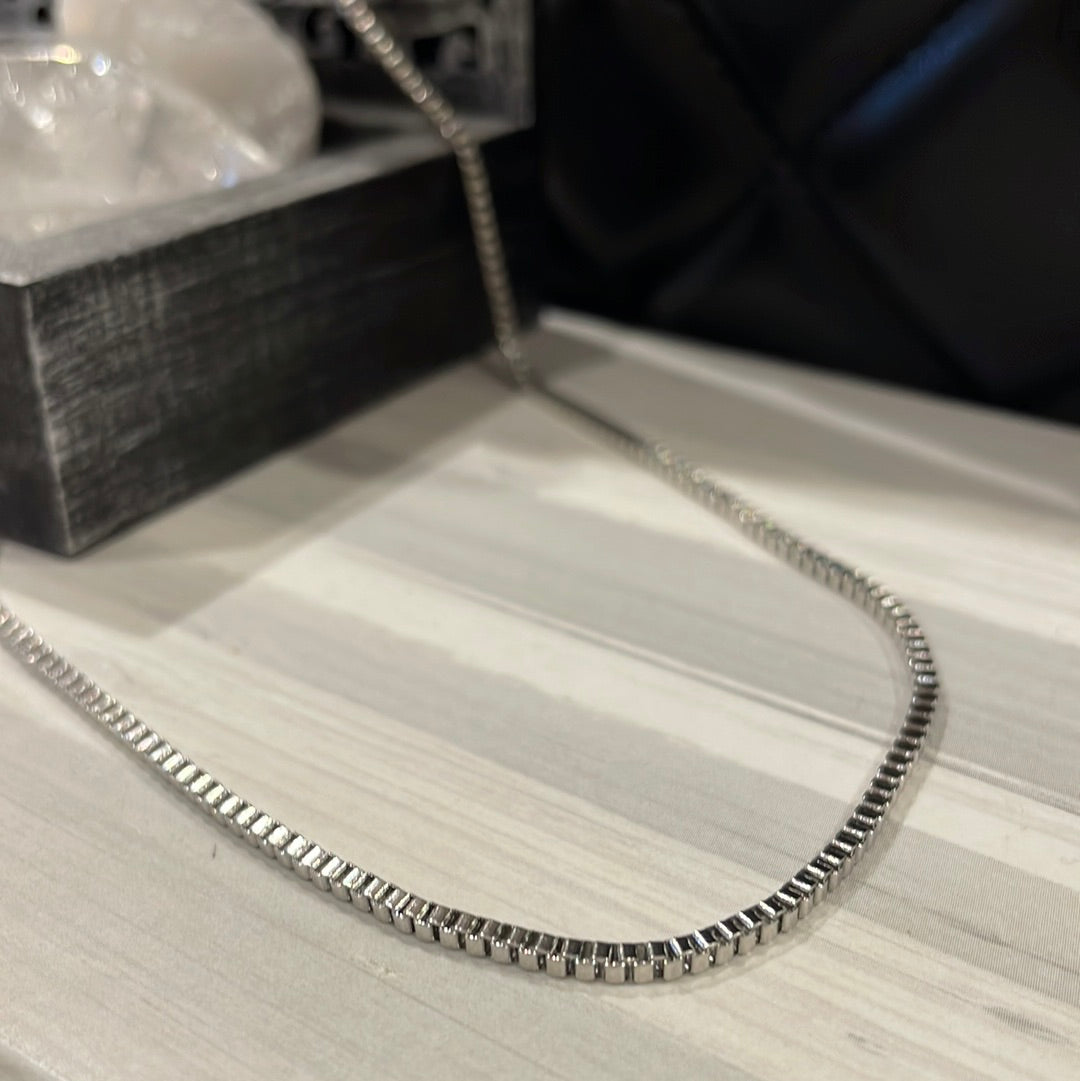 Cubic stainless steel necklace Silver