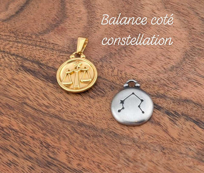 Breloque de signe astrologique et constellation double face