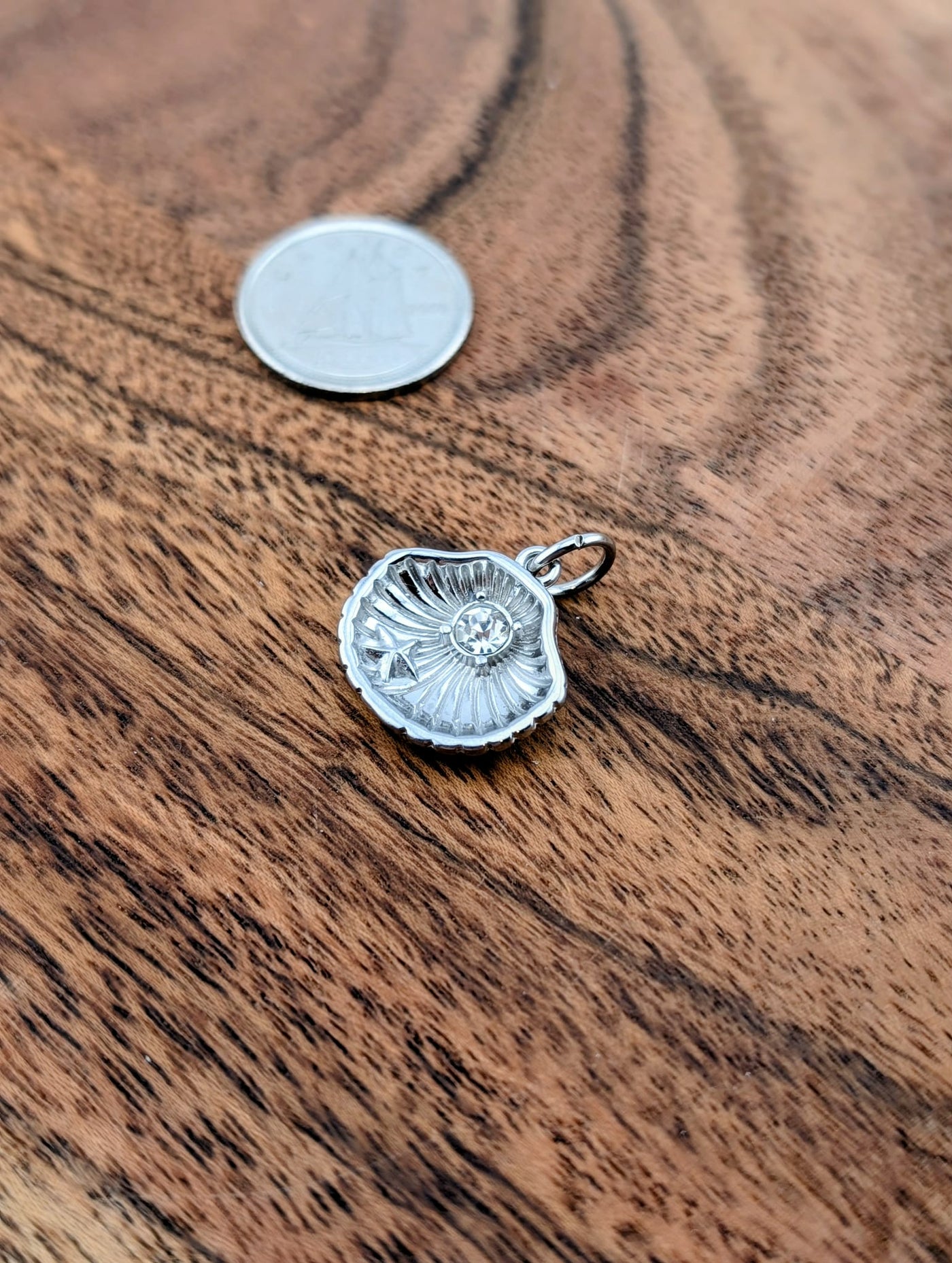 Breloque coquillage précieux argent