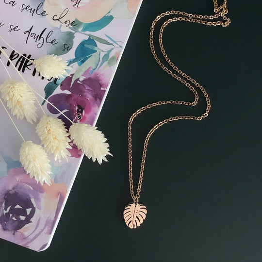 Collier Monstera RoseGold