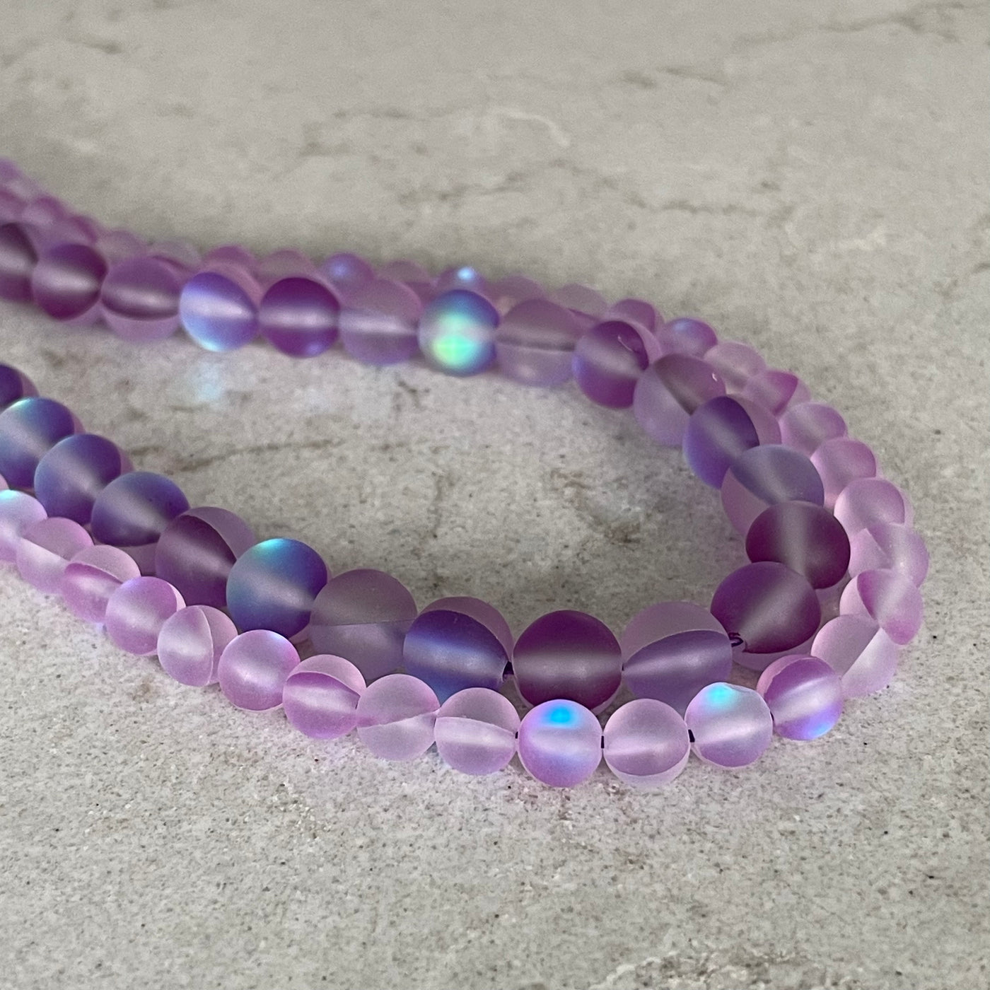 Purple synthetic moonstone rope 6 or 8 mm