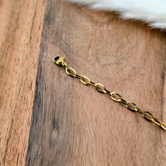 Chaine de bracelet de style ovale doré ou argenté