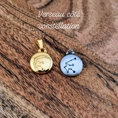 Breloque de signe astrologique et constellation double face