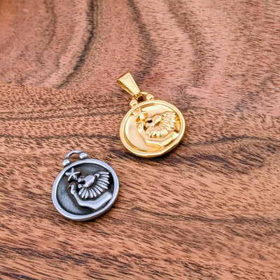 Breloque de signe astrologique et constellation double face