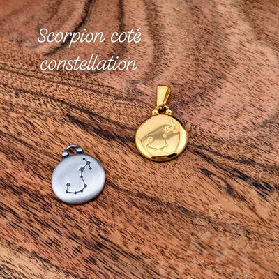 Breloque de signe astrologique et constellation double face