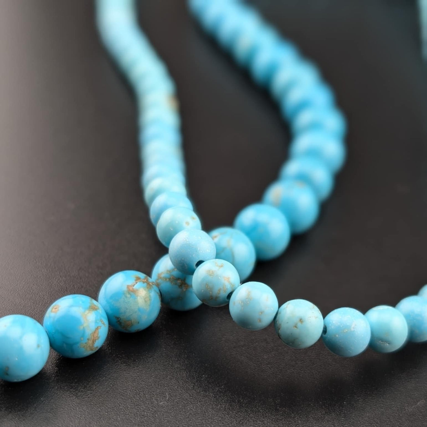 Corde de Turquoise 6 ou 8 mm, matte ou lustrée au choix