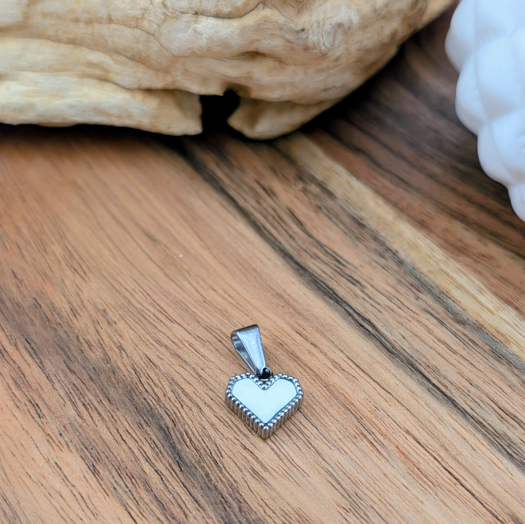 Breloque petit coeur minecraft doré ou argent