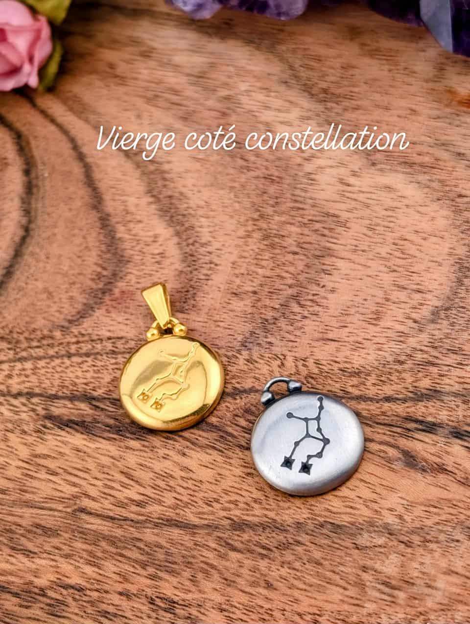 Breloque de signe astrologique et constellation double face