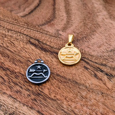 Breloque de signe astrologique et constellation double face