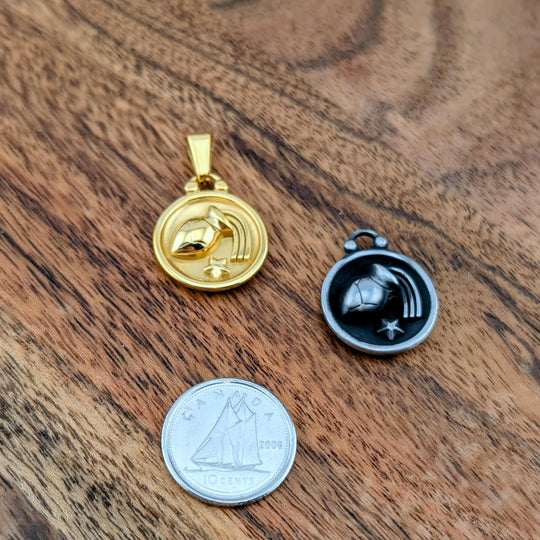 Breloque de signe astrologique et constellation double face