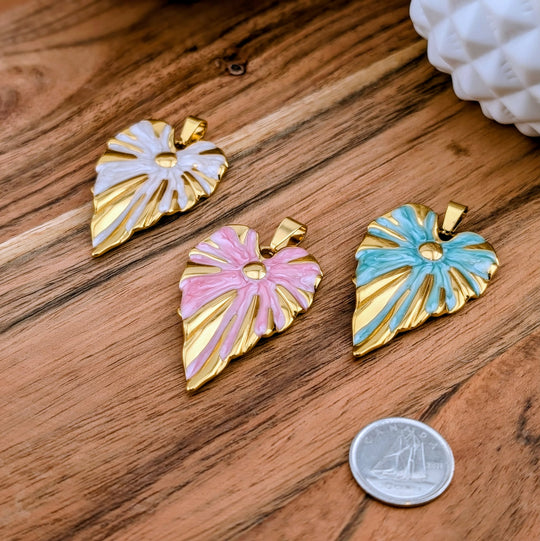 Breloque de grand coeur illuminé menthe, blanc ou rosé