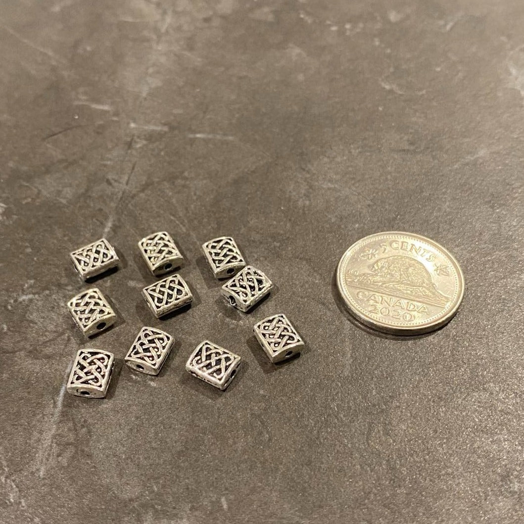 Espaceur de fantaisie argent plat à motif