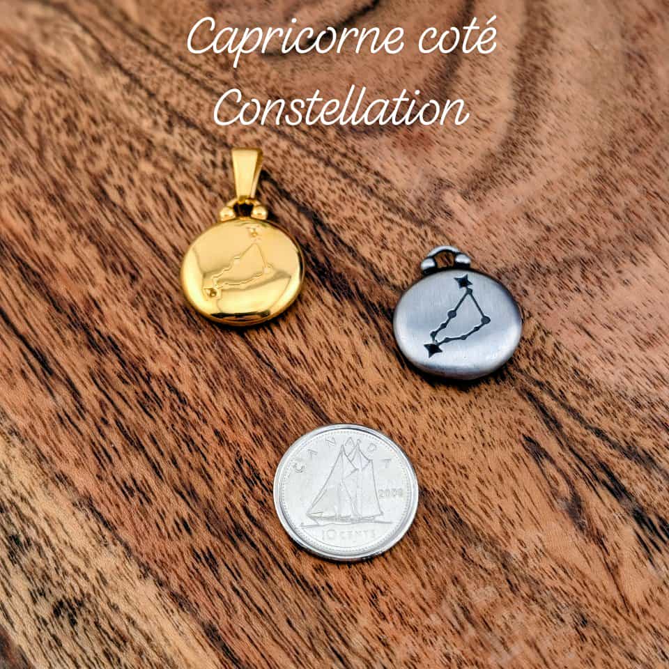 Breloque de signe astrologique et constellation double face