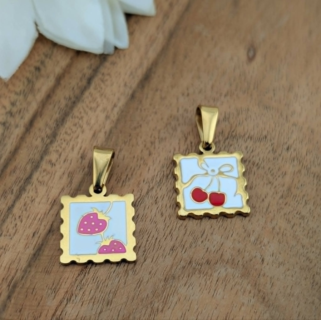 Breloque de timbre fruité cerise ou fraise