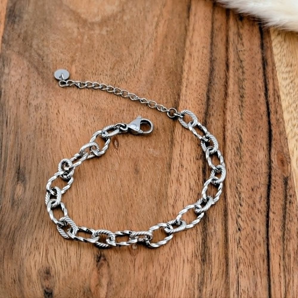 Chaine de bracelet de style audacieuse doré ou argenté