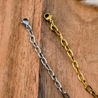 Chaine de bracelet de style ovale doré ou argenté