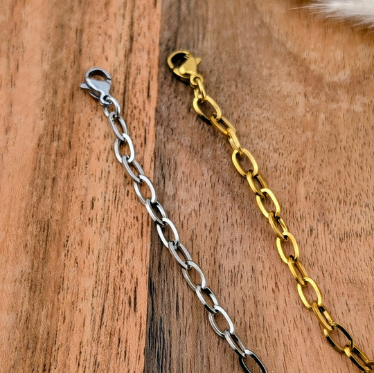 Chaine de bracelet de style ovale doré ou argenté