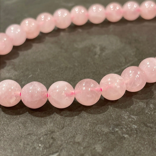 Corde de quartz rose de Madagascar 8mm