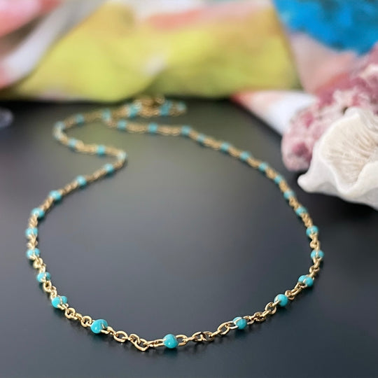 Collier La Délicate Turquoise &amp; Doré