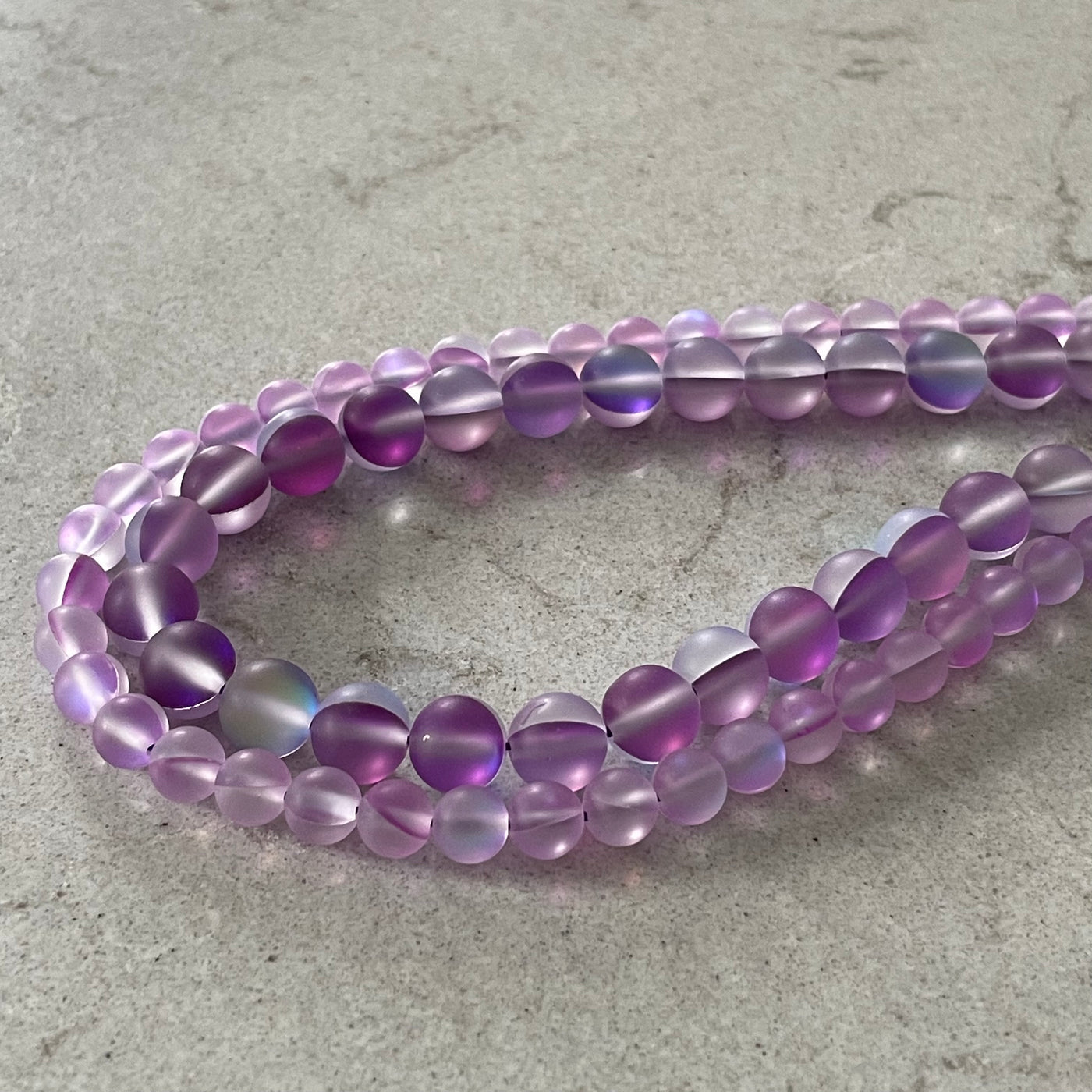 Purple synthetic moonstone rope 6 or 8 mm