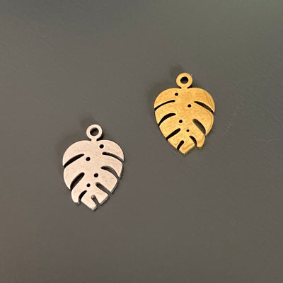 Mini monstera in silver or gold stainless steel