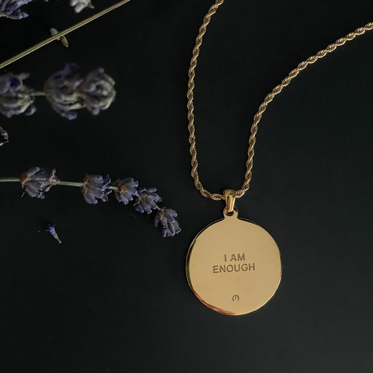 Collier « I am enough » or ou argent en acier inox