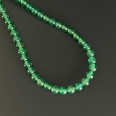 Corde de pierre d'agate verte 6 mm ou 8mm