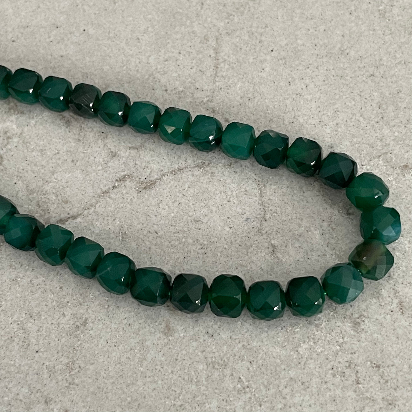 Green cubic jade rope 8mm